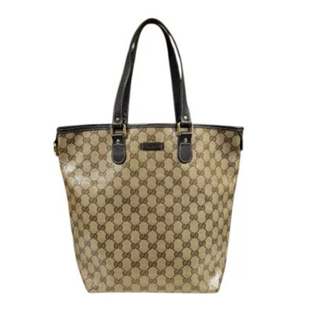 Gucci Leather Bag GG Crystal Beige Tote - Picture 2 of 8